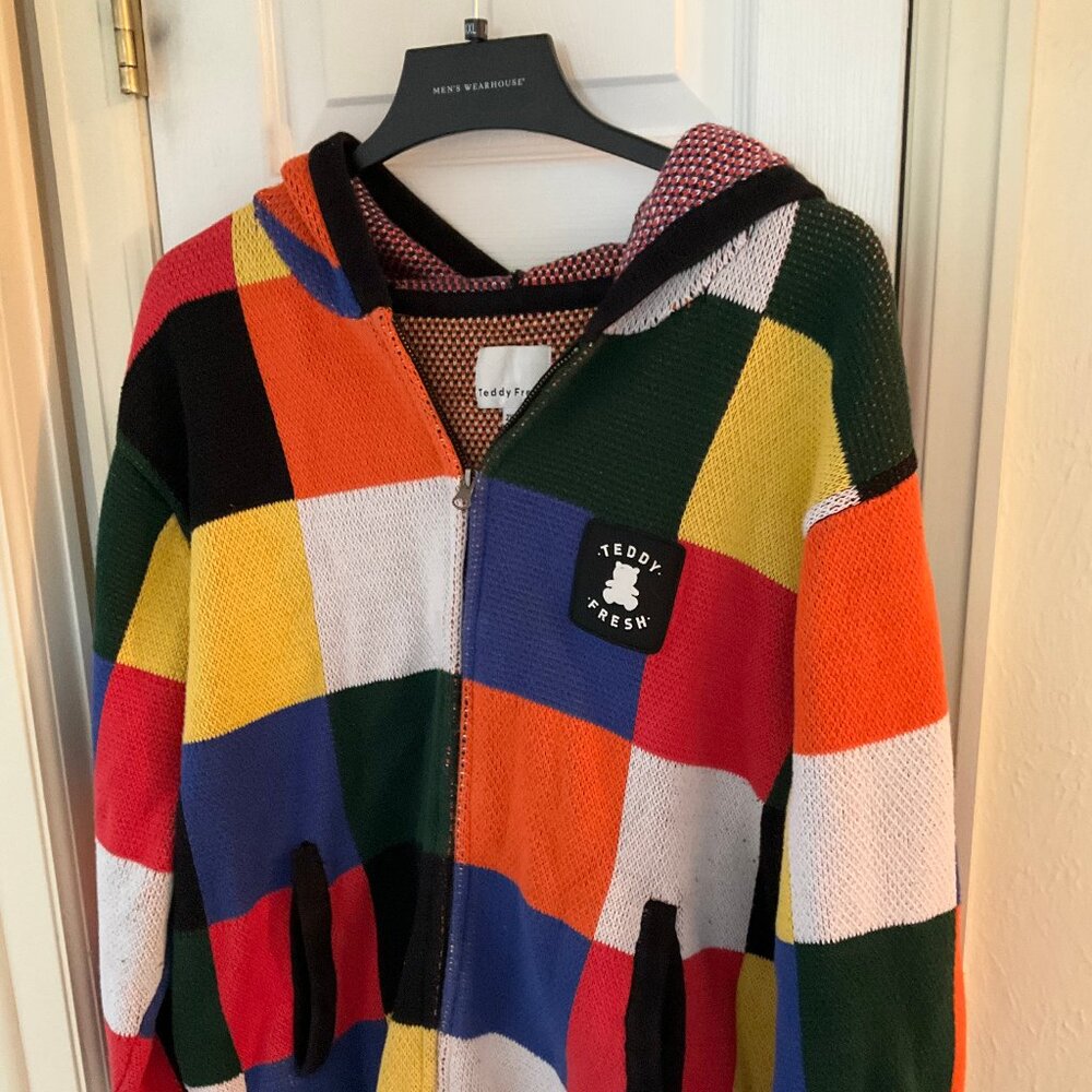 Teddy Fresh Mens Zip Hooded Sweater - XXL - Multicolor blocking! Great condition